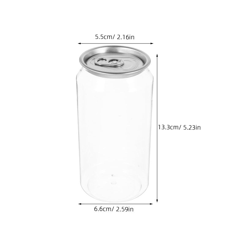 PRETYZOOM 10pcs Aluminum Cap Smoothie Bottles Leakproof Plastic Milk Beverage Containers Can Design 400ml for Parties Iced Drinks - Image 2