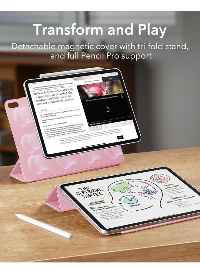 إلترازون Stylish Pink Slim Trifold Case for iPad Air 11-Inch M2 (2024) & iPad Air 6th/5th/4th Gen (2024/2022/2020) – Magnetic Closure, Pencil Support, and Enhanced Durability - Image 3
