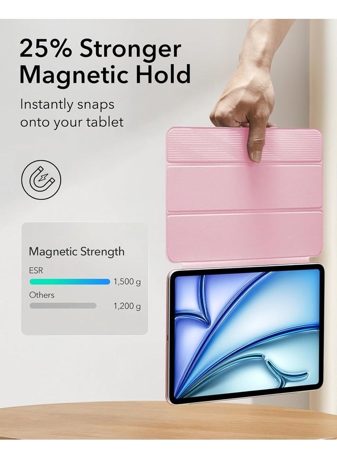 إلترازون Stylish Pink Slim Trifold Case for iPad Air 11-Inch M2 (2024) & iPad Air 6th/5th/4th Gen (2024/2022/2020) – Magnetic Closure, Pencil Support, and Enhanced Durability - Image 4