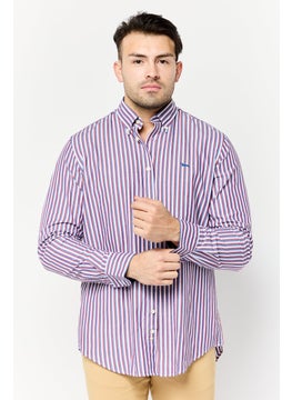 Men Regular Fit Striped Long Sleeve Casual Shirts, Multicolor