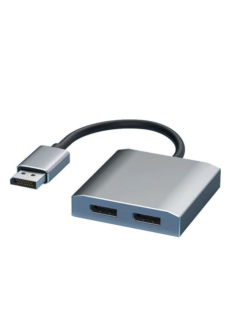 موزع DP إلى منفذين DisplayPort، دقة 4K مزدوجة عند 60 هرتز، محول محور نقل متعدد التدفقات (MST)، DP إلى محورين DisplayPort يدعمان نقل متعدد التدفقات بدقة 4K لنظامي التشغيل Windows وMac - Image 1