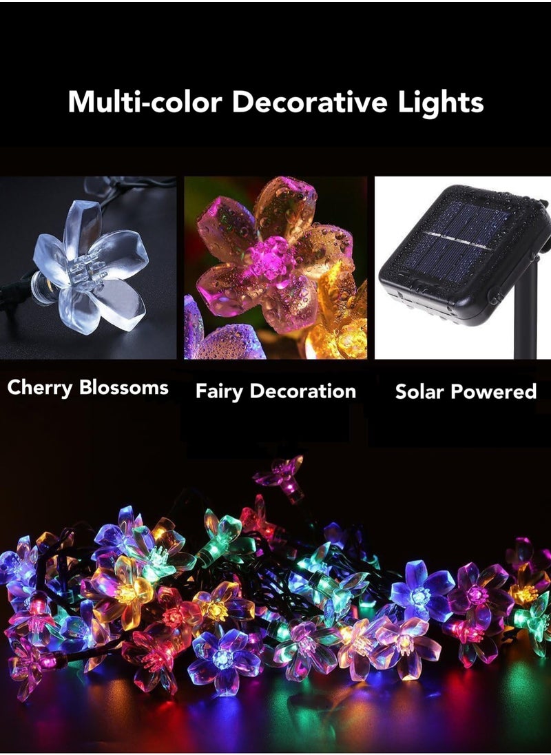 Oasis Casa 5M Solar Powered Decorative String Lights, Waterproof Outdoor Garden Lights for Christmas Decoration, Multicolor 30LED 8 Modes Floral Lights, Fairy Lights Outdoor Decor for Balcony Patio Backyard Wedding  - Image 2
