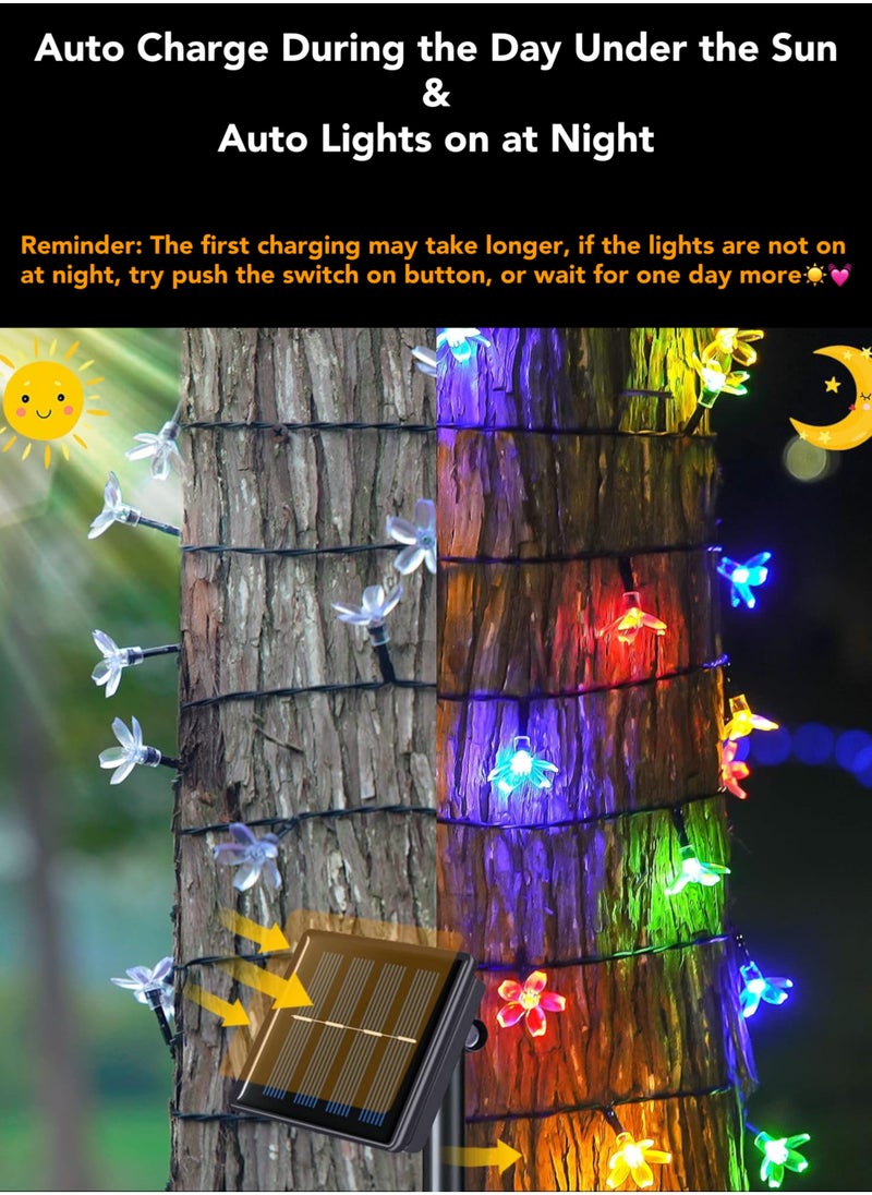 Oasis Casa 5M Solar Powered Decorative String Lights, Waterproof Outdoor Garden Lights for Christmas Decoration, Multicolor 30LED 8 Modes Floral Lights, Fairy Lights Outdoor Decor for Balcony Patio Backyard Wedding  - Image 3