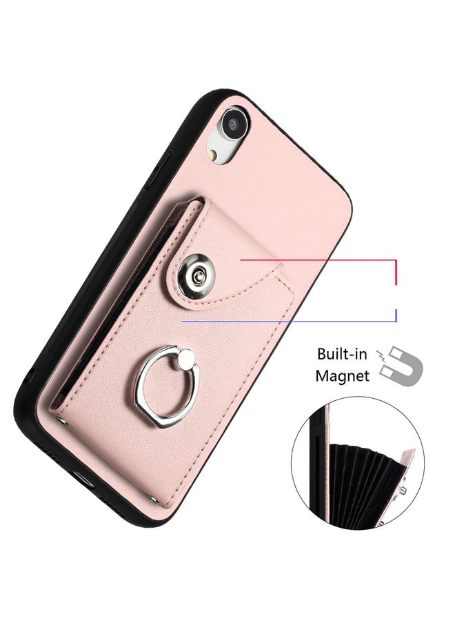 اس-توب جراب لهاتف iPhone XR مزود بحلقة وحقيبة بطاقات عضوية مع حبل طويل - Image 4