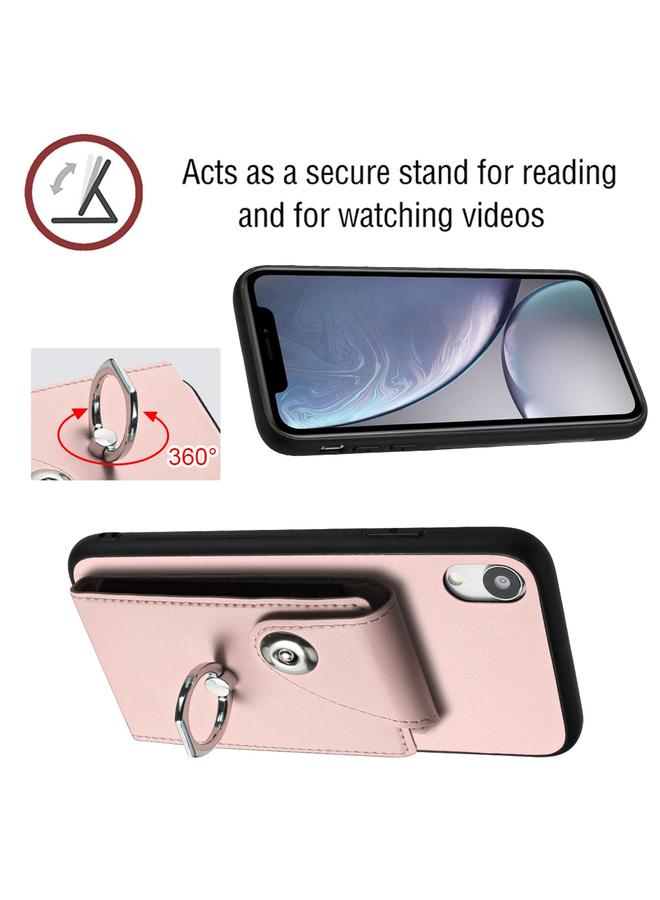 اس-توب جراب لهاتف iPhone XR مزود بحلقة وحقيبة بطاقات عضوية مع حبل طويل - Image 5