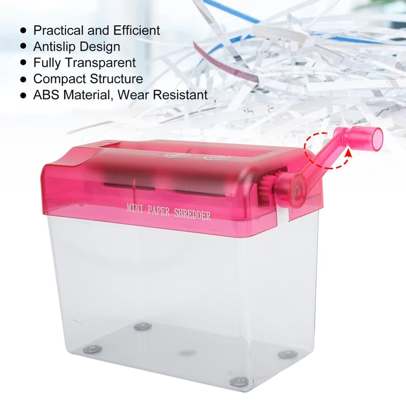 Mini Hand Shredder Portable Cutter For Office School Home Paper Red - Image 4