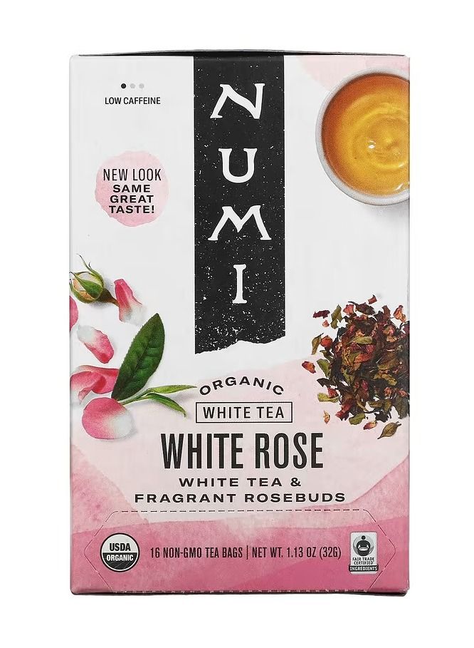 Numi Organic White Tea White Rose Tea Bags Low Caffeine - Image 1