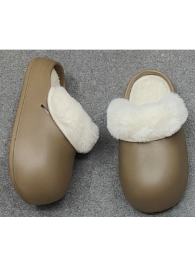 Removable Cotton Slippers For Women Autumn And Winter  New Style Home Indoor Thick-soled Warm Fleece-lined Waterproof Slippers Winter