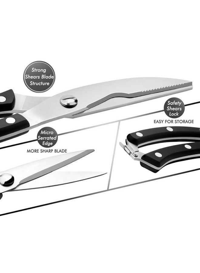 Baskety Baskety Kitchen Shears, Premium Heavy Duty Shears Ultra Sharp Stainless Steel Multi-function Kitchen Scissors for Chicken/Poultry/Fish/Meat/Vegetables/Herbs/BBQ  - Image 3