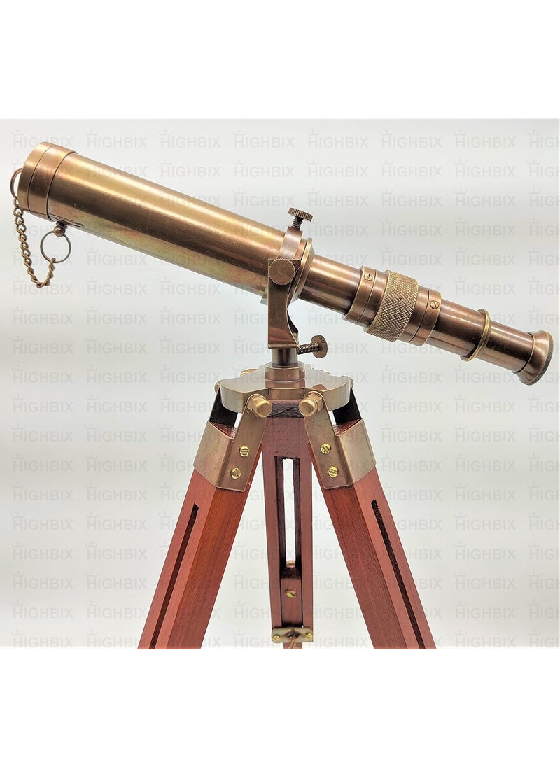 HIGHBIX HIGHBIX Vintage Brass Telescope with Tripod Stand Antique Finish Vintage Nautical  - Image 2