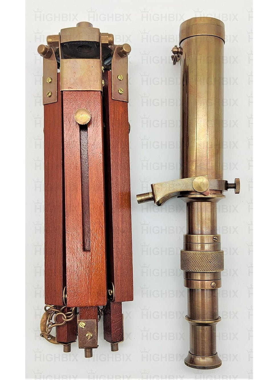 HIGHBIX HIGHBIX Vintage Brass Telescope with Tripod Stand Antique Finish Vintage Nautical  - Image 5