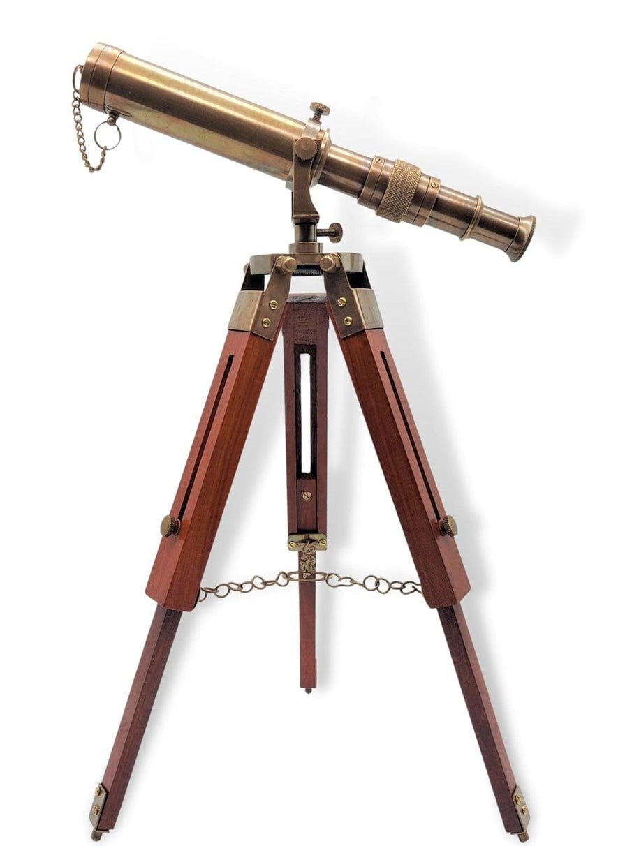 HIGHBIX HIGHBIX Vintage Brass Telescope with Tripod Stand Antique Finish Vintage Nautical  - Image 1