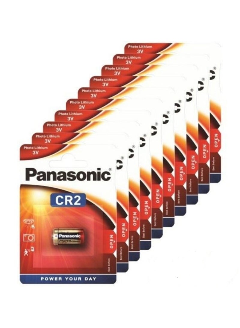 Panasonic 10-Pieces Panasonic CR2 Lithium 3V Batteries - Image 1