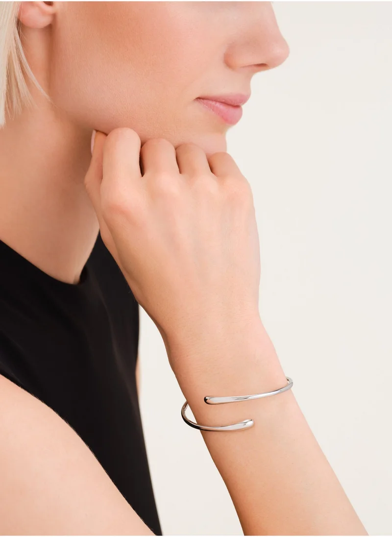 Rosefield  Hugged Cuff Bangle, Silver Tone for Women | Best Price UAE