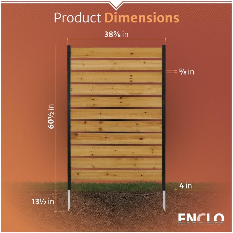 Enclo Privacy Screens شاشة خصوصية من خشب الأرز كونكورد بارتفاع 5 أقدام وعرض 3.2 أقدام (لوحة واحدة) بدون حفر، رائعة لإخفاء صناديق القمامة، شاشة خصوصية زخرفية للباحة، لوحة سياج خصوصية خارجية، سياج لمكيف الهواء، EC18022 - Image 3