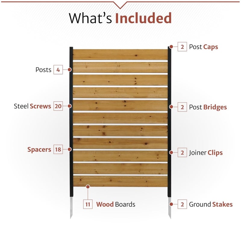 Enclo Privacy Screens شاشة خصوصية من خشب الأرز كونكورد بارتفاع 5 أقدام وعرض 3.2 أقدام (لوحة واحدة) بدون حفر، رائعة لإخفاء صناديق القمامة، شاشة خصوصية زخرفية للباحة، لوحة سياج خصوصية خارجية، سياج لمكيف الهواء، EC18022 - Image 2