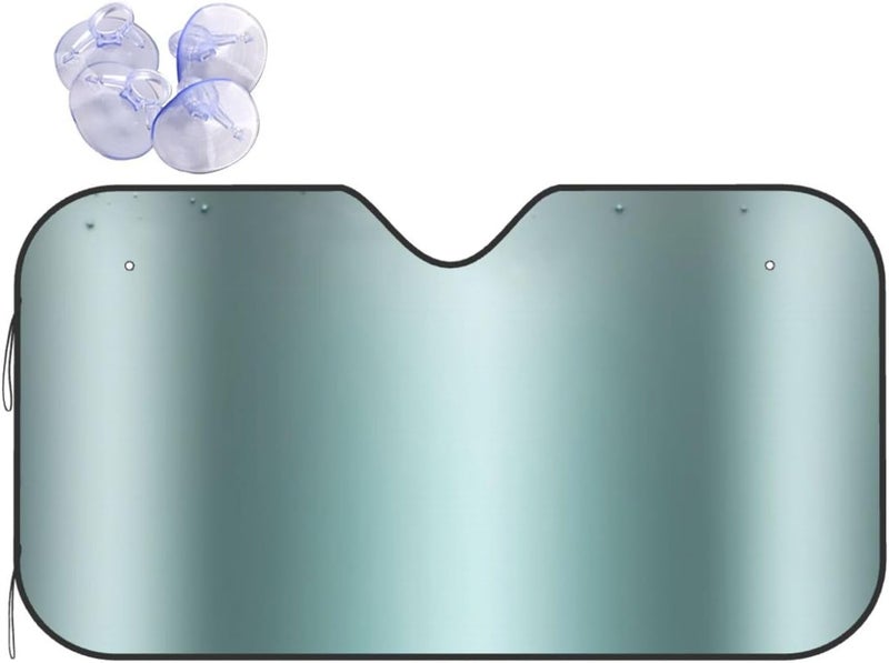 Silver Teal Shimmer Sparkle Flutter Butterfly Car Windshield Sun Shade, Keeps Interior Cool, Foldable Sun Visor Protector, Fits Cars Trucks SUVs Small - Image 1