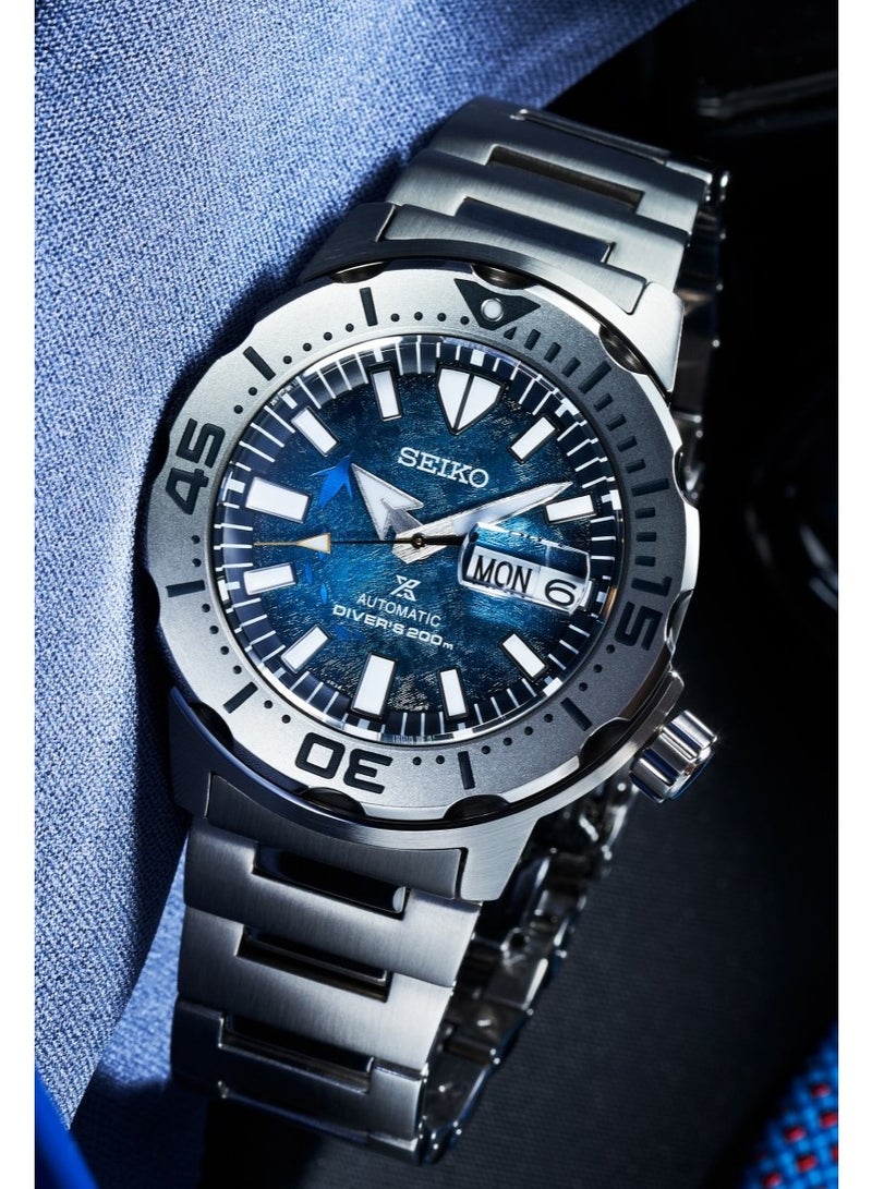 Seiko Prospex  “Save The Ocean” Special Edition Automatic Diver's Watch SRPH75, 42.4 mm Blue Dial, Stainless Steel Case & Bracelet, 200 m WR - Image 1