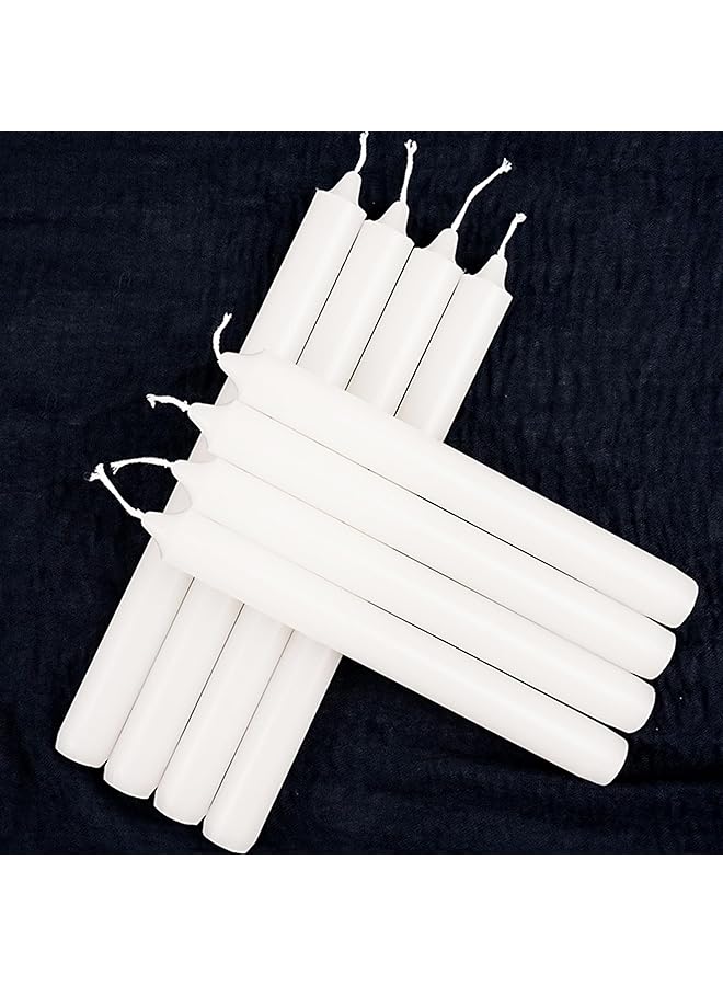 The Bros مجموعة 10 شموع بيضاء رفيعة، بدون رائحة، تصميم كلاسيكي - Image 1