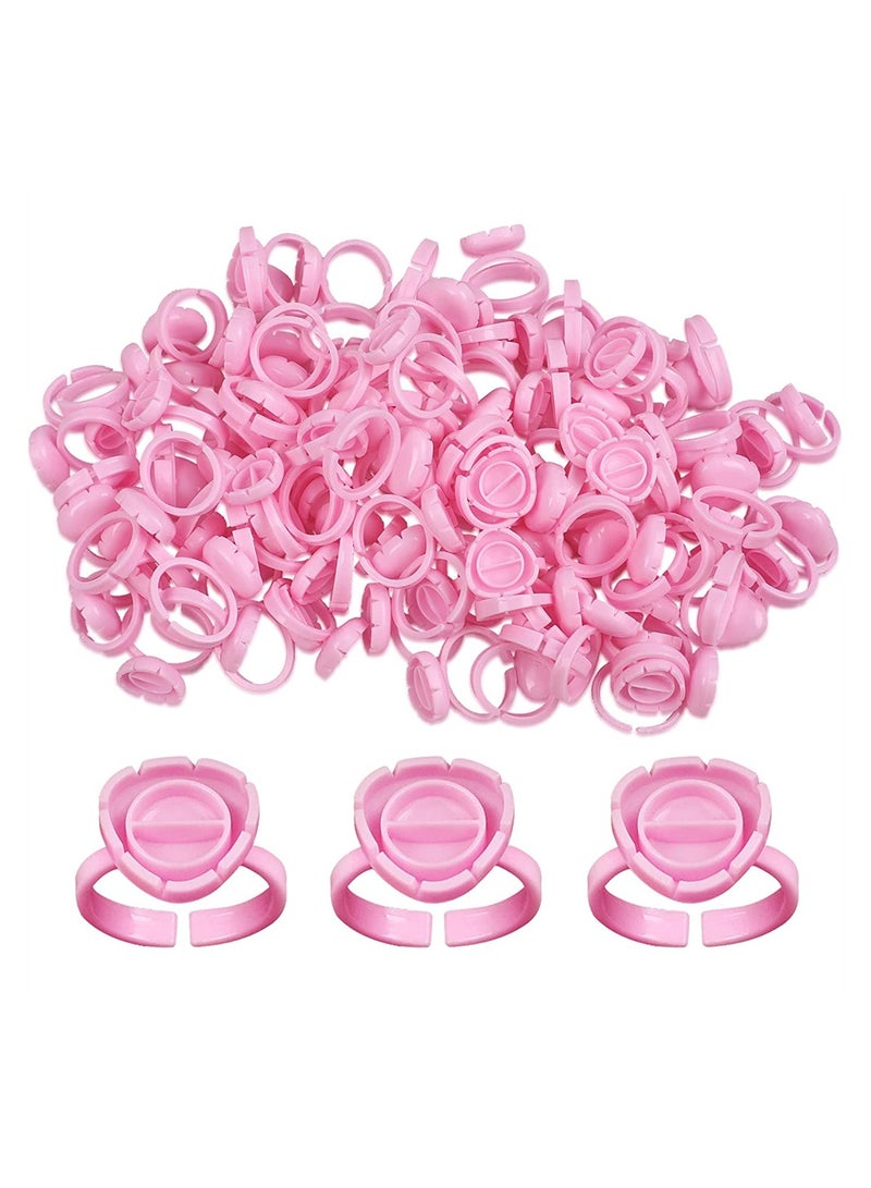 Generic Disposable Glue Ring Cups for Eyelash Extensions 100 Pcs Quick Blossom Fanning Cups Ideal for Volume Lashes Pink  - Image 1
