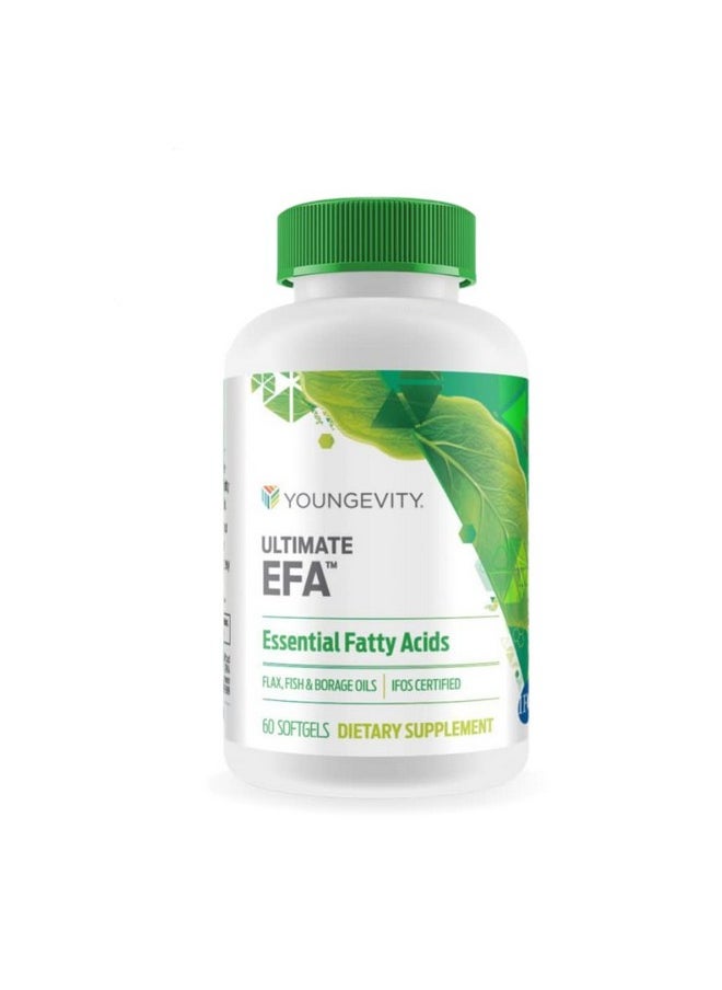 youngevity Youngevity Ultimate EFA - Organic Source of Essential Fatty Acids | Supports Heart Health | Made from Borage, Flax & Fish Oil | 60 Soft Gel Capsules  - Image 1