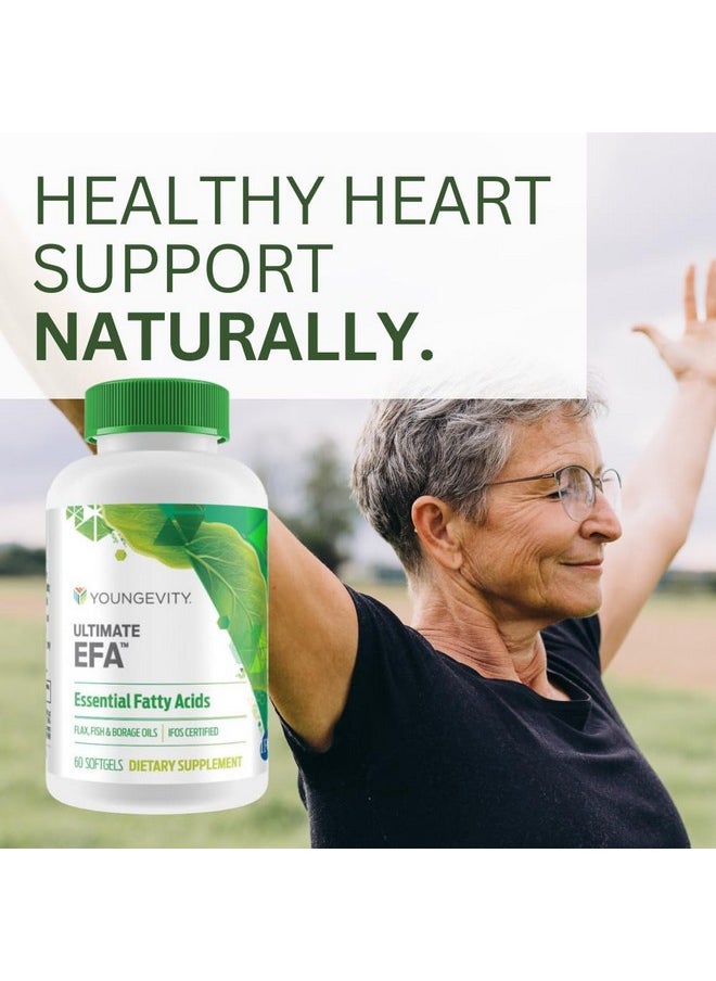 youngevity Youngevity Ultimate EFA - Organic Source of Essential Fatty Acids | Supports Heart Health | Made from Borage, Flax & Fish Oil | 60 Soft Gel Capsules  - Image 3