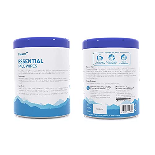 PERISAFE Essential Face Wipes Canister | 4-IN-1 | pH Balanced | Free from Alcohol, Paraben, Silicon | Set of 50 Pulls (Pack of 1) - Image 5