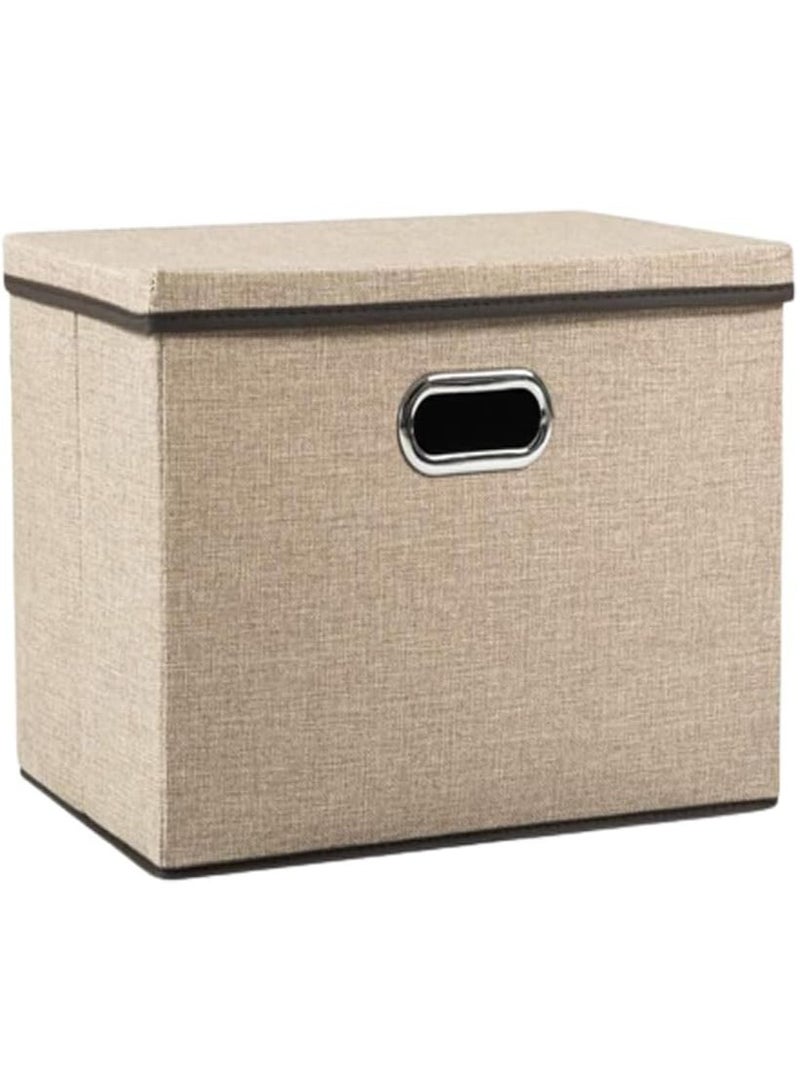 AUTOYSUR Clothes Organizer Drawer with Cover, Foldable Fabric Storage Boxes Cloth Storage Organizer Drawer Storage Cubes, Wardrobe Clothes Organizer Toys Storage Bin for Underwear Socks (khaki-1pc)  - Image 2
