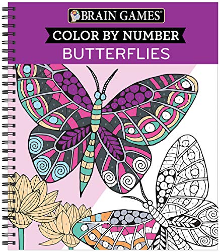 Brain Games Color By Number Butterflies