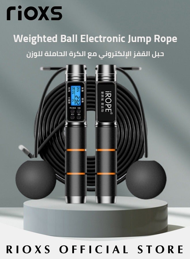 RIOXS Jump Rope with Counter For Men Women Kids Adjustable Fitness Exercise Jumping Ropes With Foam Antiskid Handles with Exercise Gym Gloves - Image 2