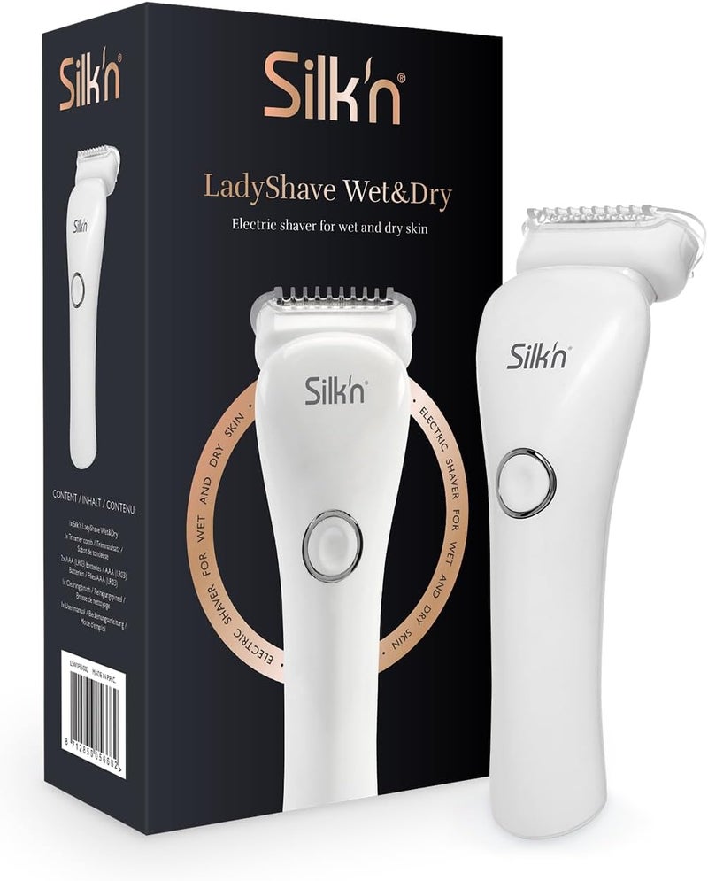 Silkn LadyShave WetDry Electric Shaver for Wet and Dry Skin Cordless Lady Shaver White 1 Piece - Image 1