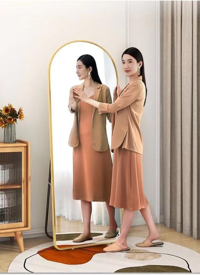 Generic - 165*60 Arched Full Length Mirror, Floor Big Standing Mirror, Against Wall for Bedroom,Dressing and Wall-Mounted Thin Frame Mirror, Silver - Image 1