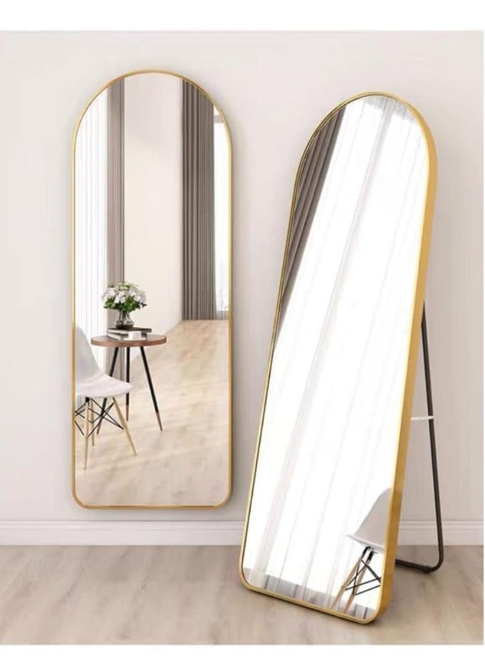 Generic - 165*60 Arched Full Length Mirror, Floor Big Standing Mirror, Against Wall for Bedroom,Dressing and Wall-Mounted Thin Frame Mirror, Silver - Image 1