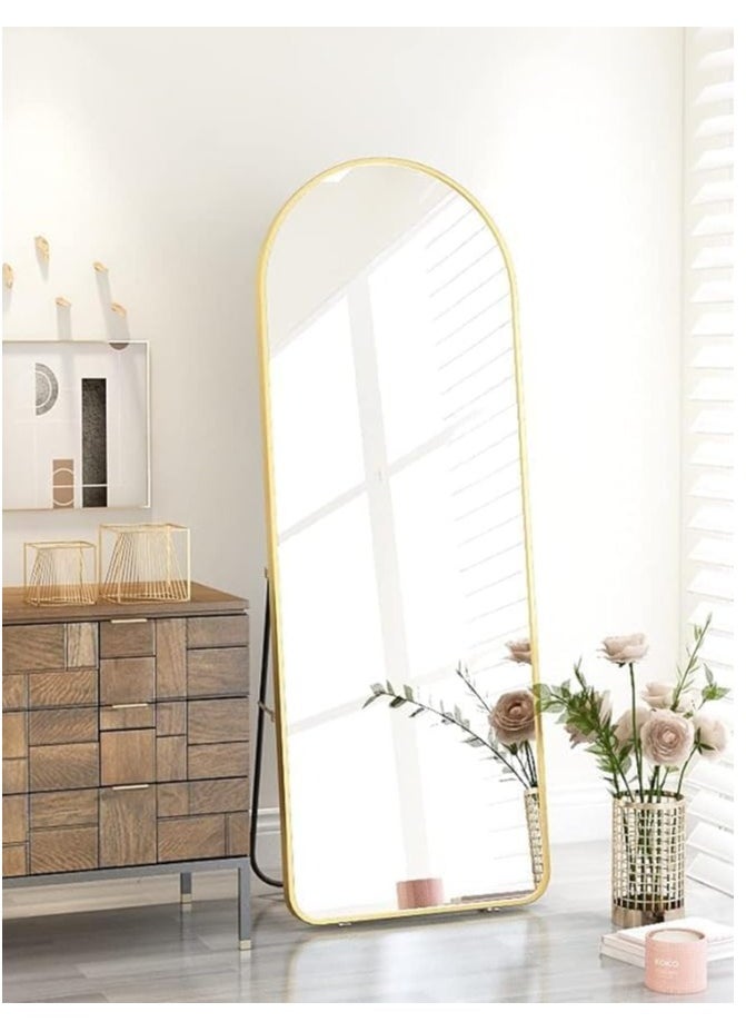 Generic - 165*60 Arched Full Length Mirror, Floor Big Standing Mirror, Against Wall for Bedroom,Dressing and Wall-Mounted Thin Frame Mirror, Silver - Image 1