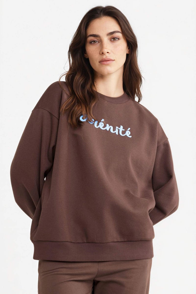 DeFacto Oversize Crew Neck Printed Sweatshirt - Image 3