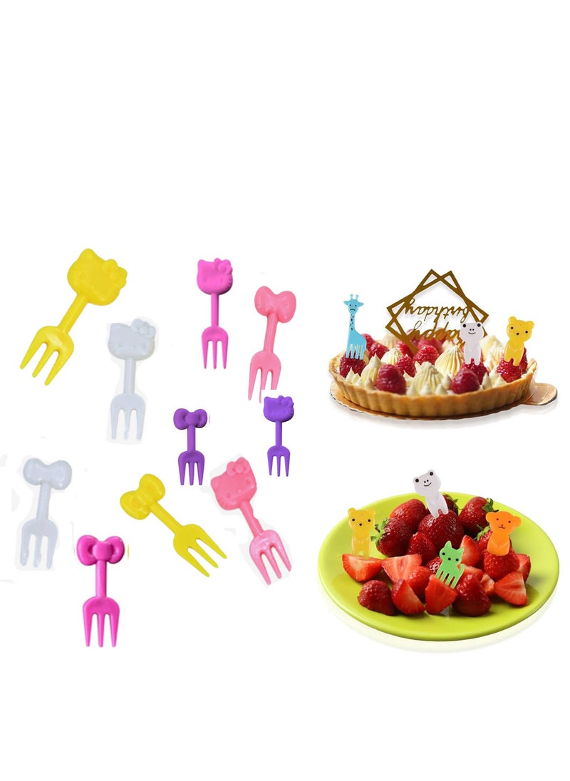 Generic - Plastic fruit forks for children -- with cartoon design and chopsticks-reusable -, pack of 10 pieces-code 8805 - from Rana store - Image 1