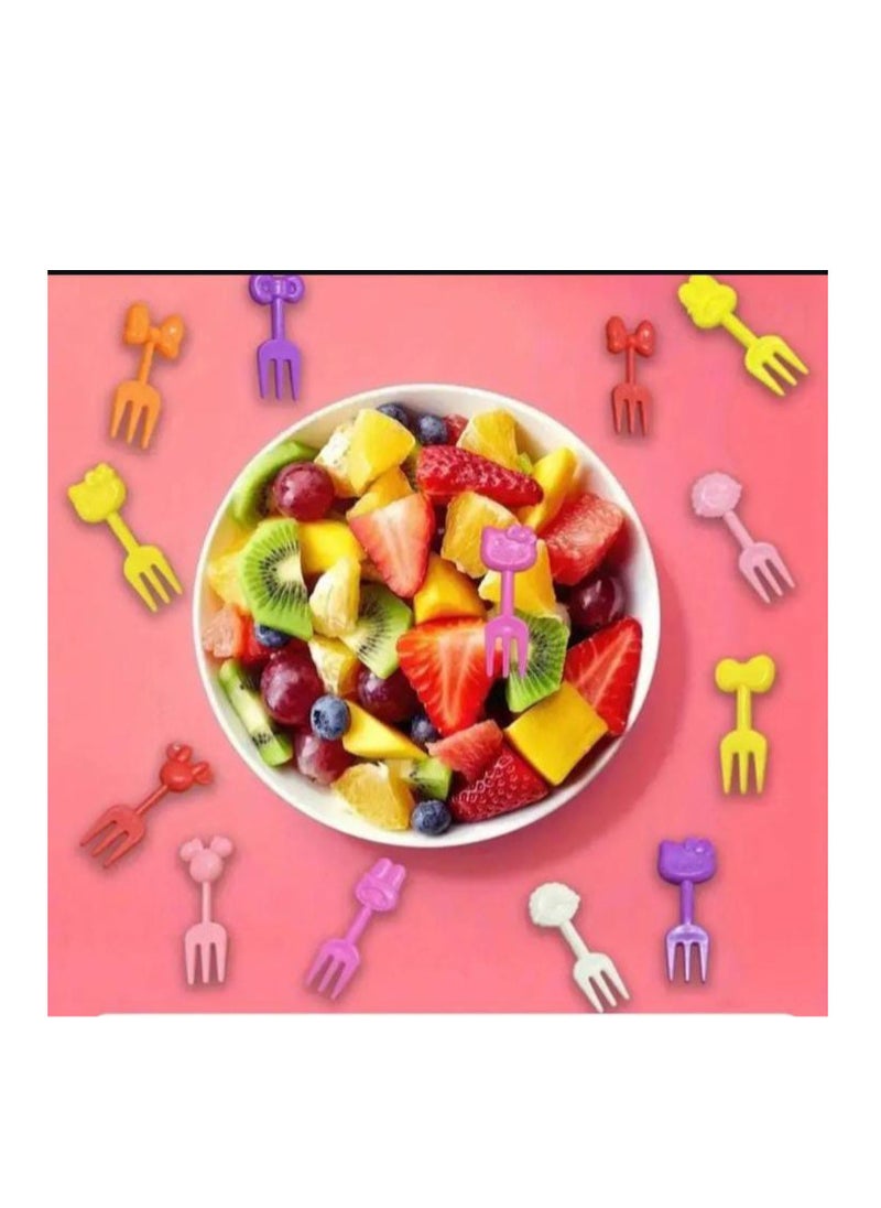 Generic - Plastic fruit forks for children -- with cartoon design and chopsticks-reusable -, pack of 10 pieces-code 8805 - from Rana store - Image 1
