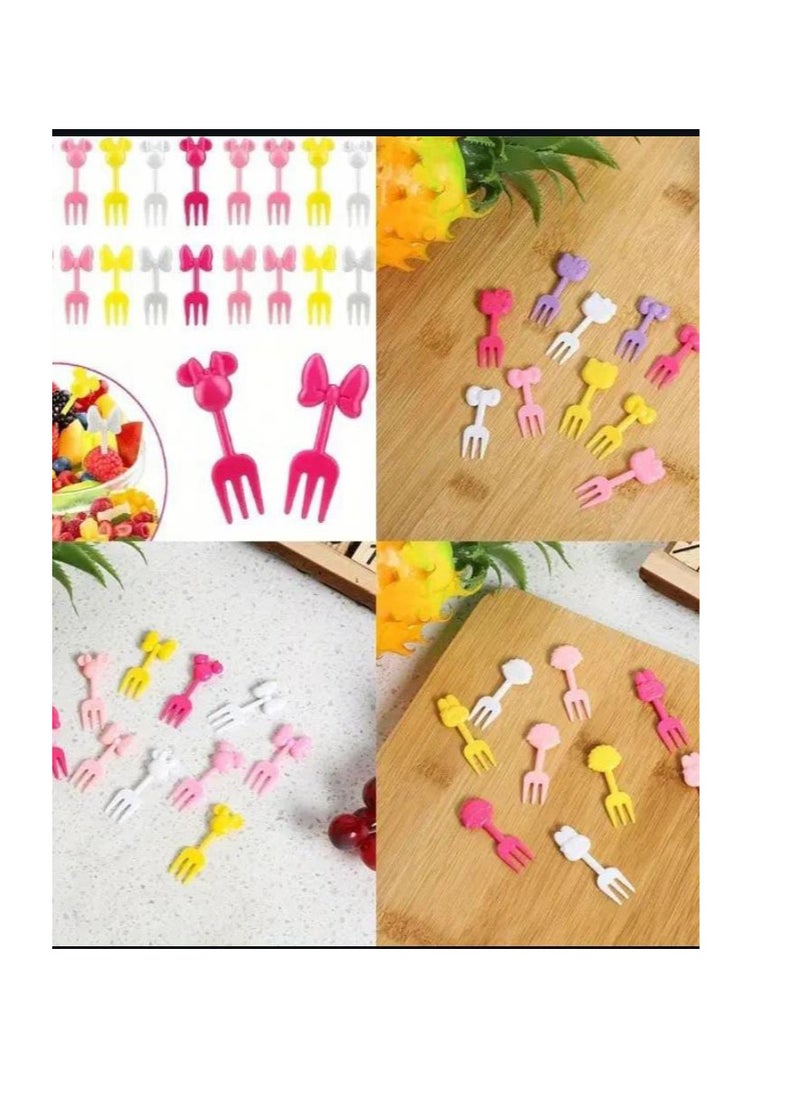 Generic - Plastic fruit forks for children -- with cartoon design and chopsticks-reusable -, pack of 10 pieces-code 8805 - from Rana store - Image 1