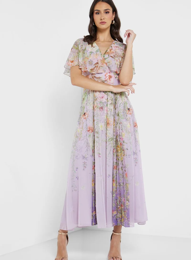 Femi9 Surplice Neck Printed Dress