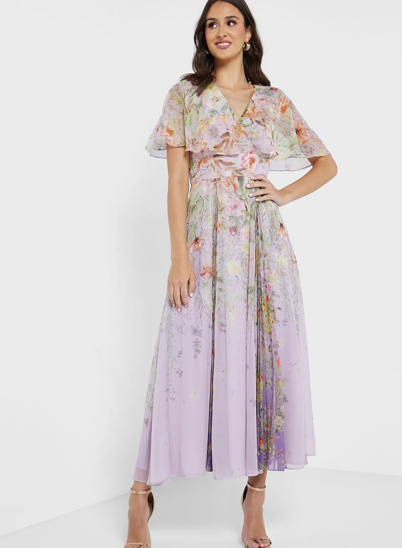 Femi9 Surplice Neck Printed Dress
