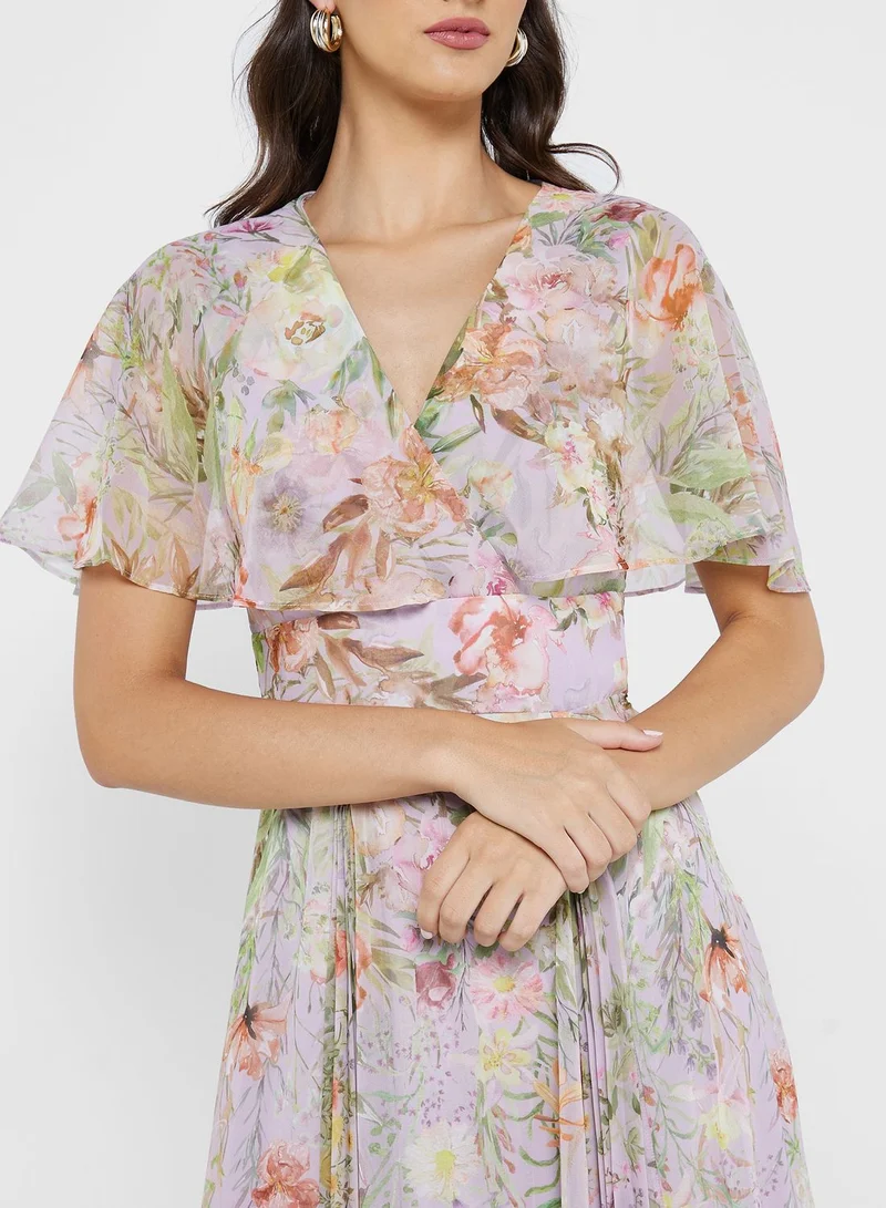 Femi9 Surplice Neck Printed Dress