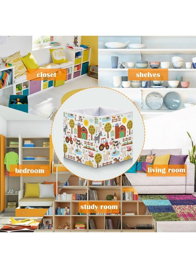 Kigai Colorful Airplanes Cube Storage Bin, Large Foldable Organizer Basket for Toys, Shelves, Laundry, Nursery -15.8 x 10.6 x 7 in - Image 5