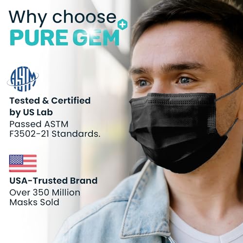 Gleeporte [Pack Of 150] Black Disposable Face Mask, 3-Ply Adult Masks, Facial Cover with Elastic Earloops For Home, Office, School, and Outdoors - Image 4