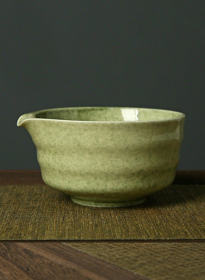 Squarecircle Japanese Matcha Tea Set 4-Piece Ceramic Bowl Spout Bamboo Whisk Spoon Whisk Holder Handmade Coarse Matcha Kit for Traditional Tea Ceremony Gift Everyday Use - Image 5