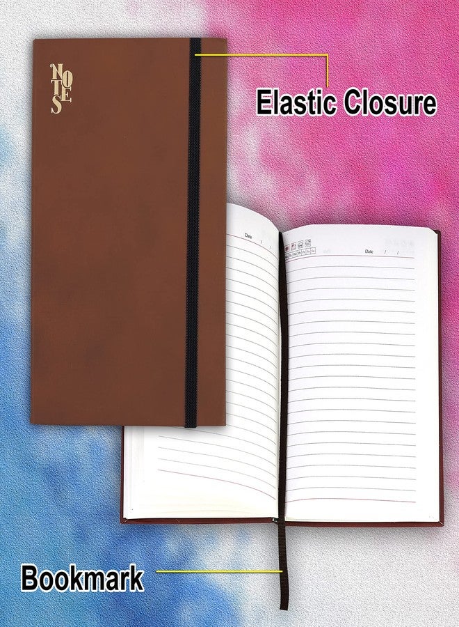 DAHSHA 4 Pack Small size PU Leather Finish Hard Bound Notebook Diary with Elastic Band Closure- 85 Sheets 170 Pages for Office Personal Daily Planner (Assorted Color, 18.5x12.5x1.5 cm) - Image 3