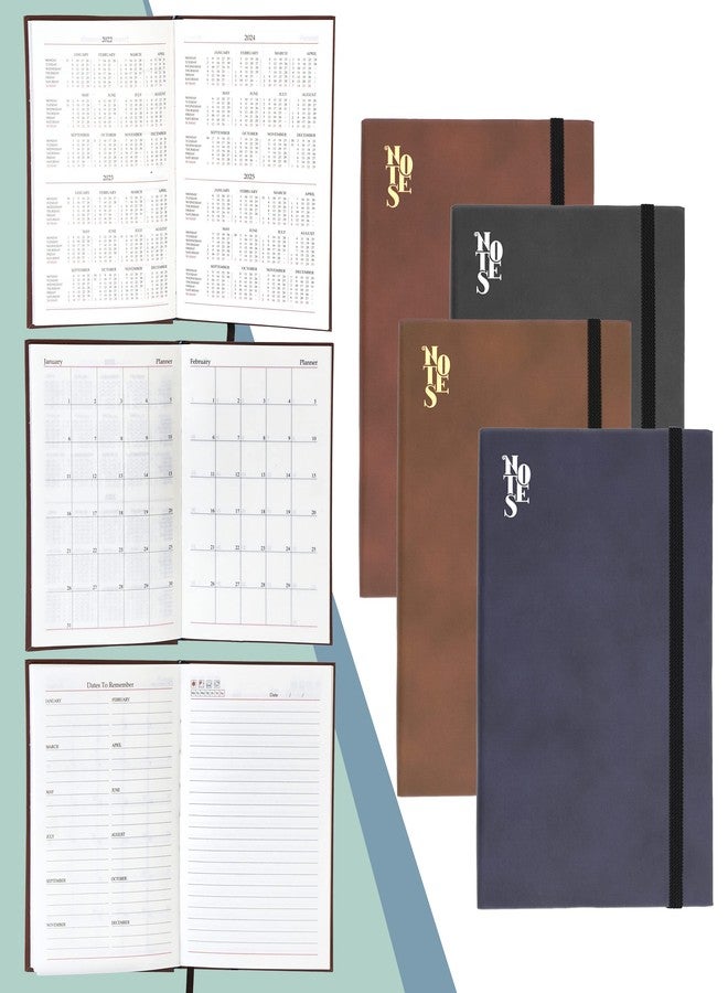 DAHSHA 4 Pack Small size PU Leather Finish Hard Bound Notebook Diary with Elastic Band Closure- 85 Sheets 170 Pages for Office Personal Daily Planner (Assorted Color, 18.5x12.5x1.5 cm) - Image 5