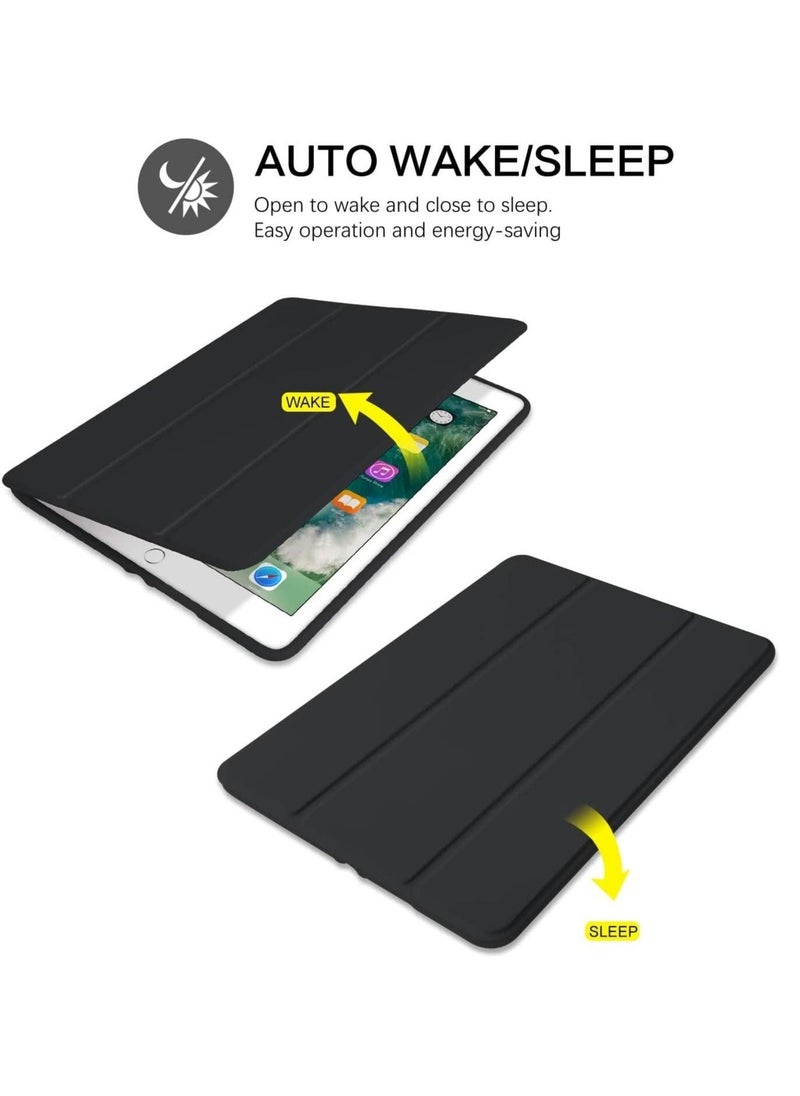 iPad 6th Generation Case, iPad 5th Generation Case with Pencil Holder, Premium Folio Folding Stand Smart Auto Wake/Sleep Protective Tablet Case Cover for Apple iPad 9.7 Inch 2018/2017, Black - Image 3