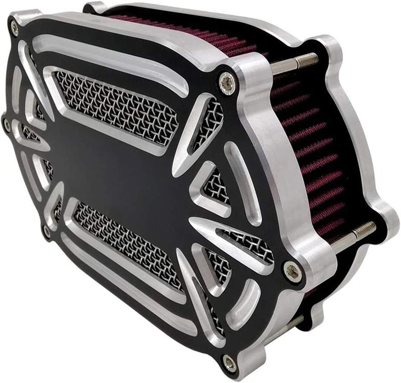 QASULER Motorcycle Oval Air Filter Intake Cleaner Kit - Image 1