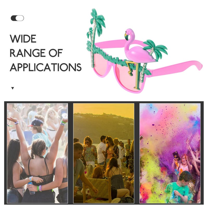 BESTOYARD 2pcs Tools Rimless Glasses Clear Glasses Hawaiian Party Glasses Hawaiian Party Sunglasses Fashion Glasses Flamingo Party Eyeglasses Hawaiian Party Eyewear Funny Glasses Makeup - Image 4