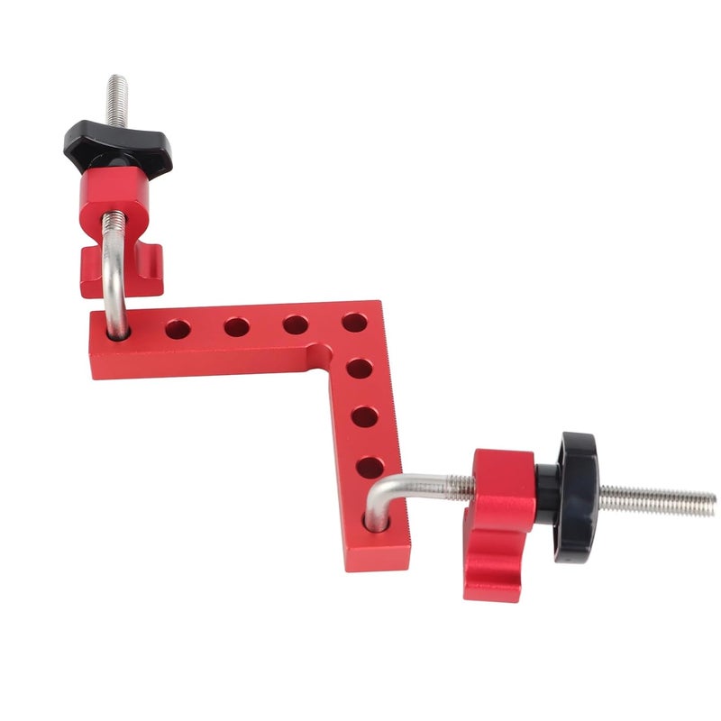 90 Degree Positioning Square Right Angle Fixture Woodworking Tool Aluminum Alloy Right Angle Clamp for Woodworking Projects Boxes Photo Frames 2 Sets with Blocks Screw Rods Handles (160mm) - Image 5